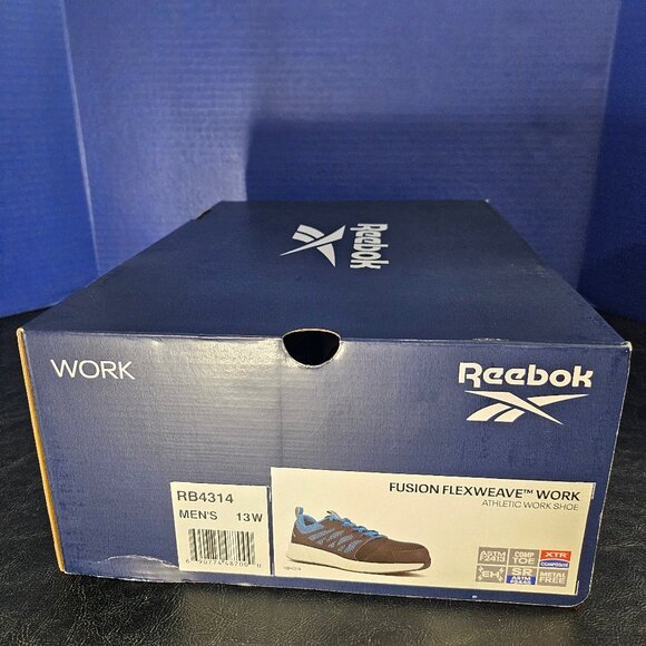New Reebok Fusion Flexweave Athletic Work Shoes RB4314 Men's 13 Wide Safety Toe - Picture 5 of 10